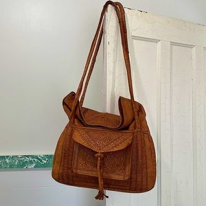 Leather Vintage tooled bag